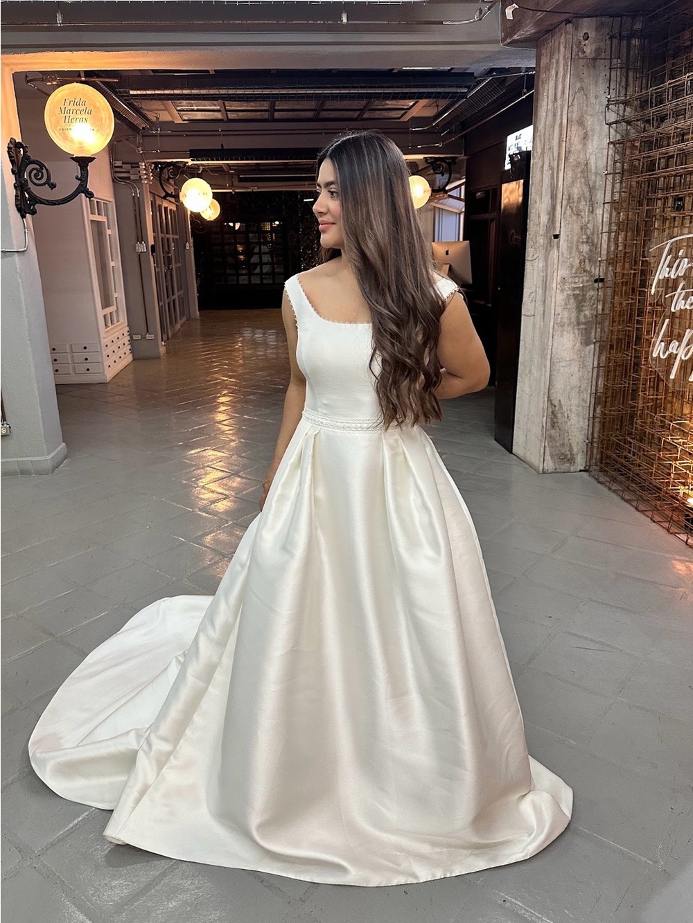 Rosa Clara Ivory Ball Gown with Scoop Neck